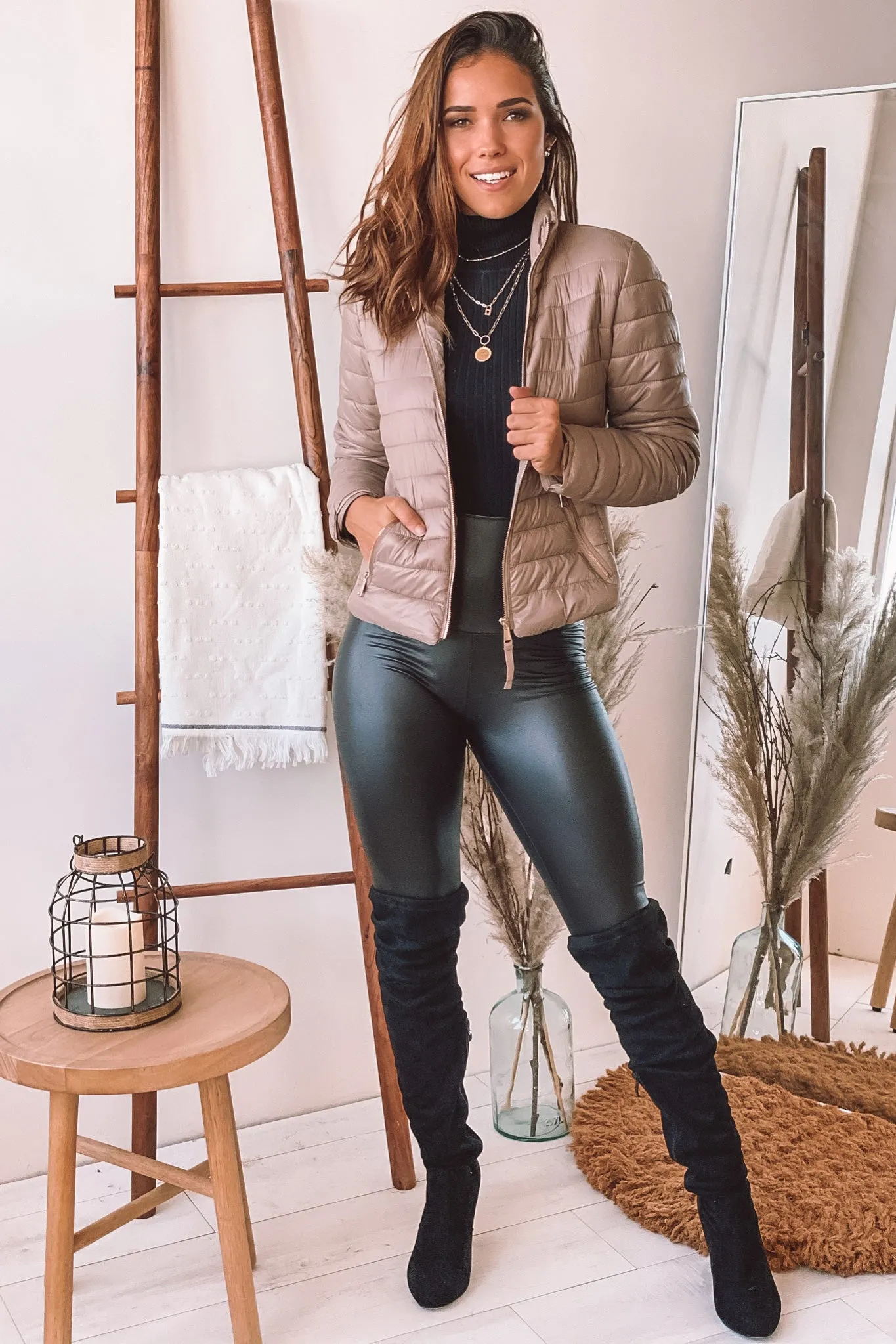 Taupe Puffer Jacket