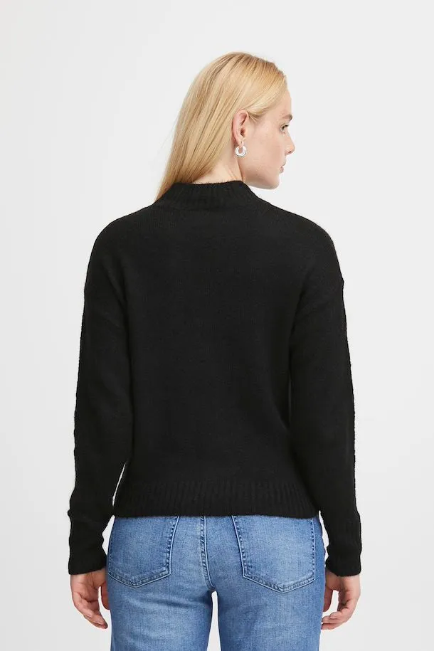 The Kamara High Neck Pullover - Black