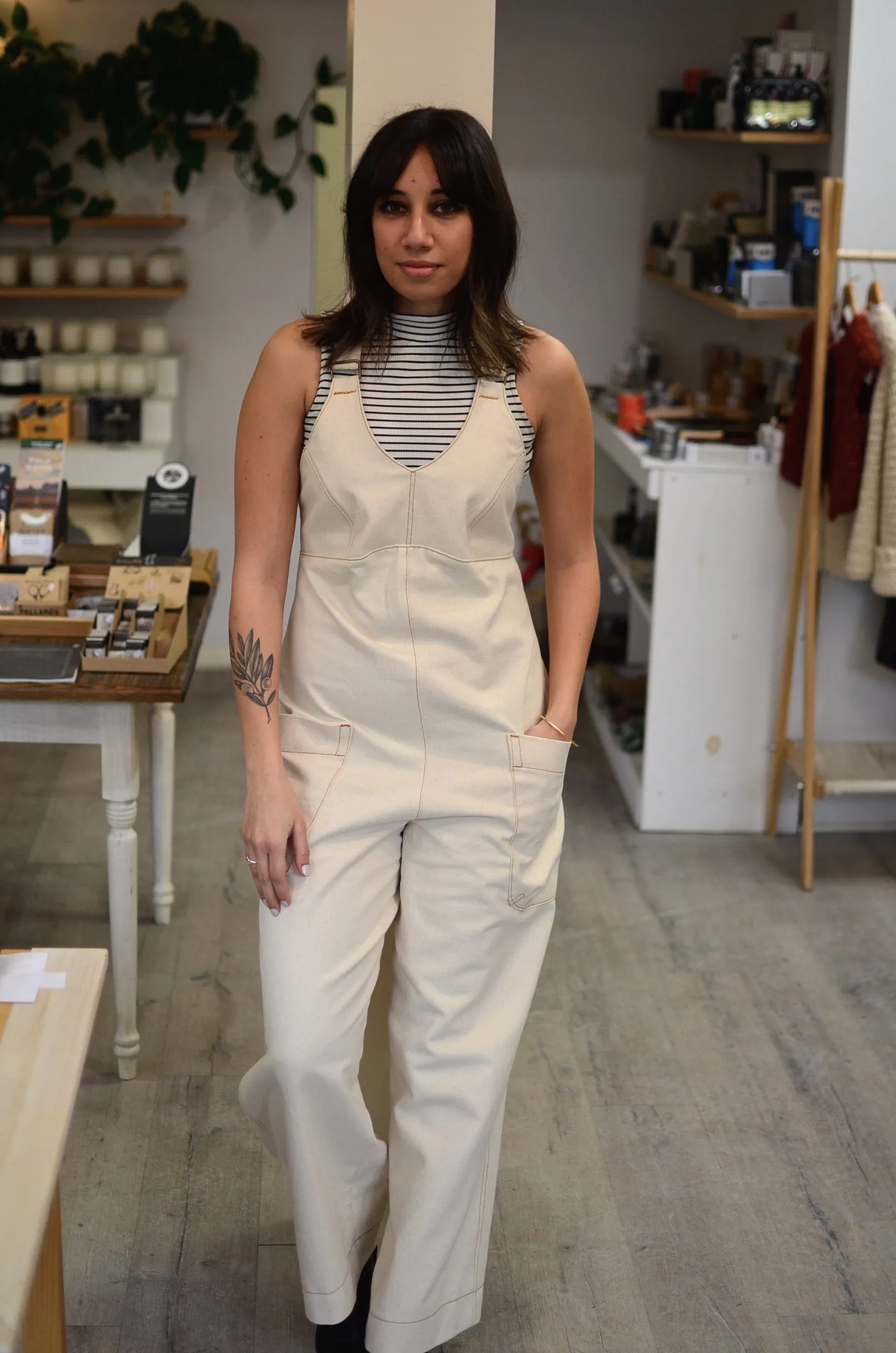 THE MARCY OVERALL JUMPSUIT (NATURAL DENIM)