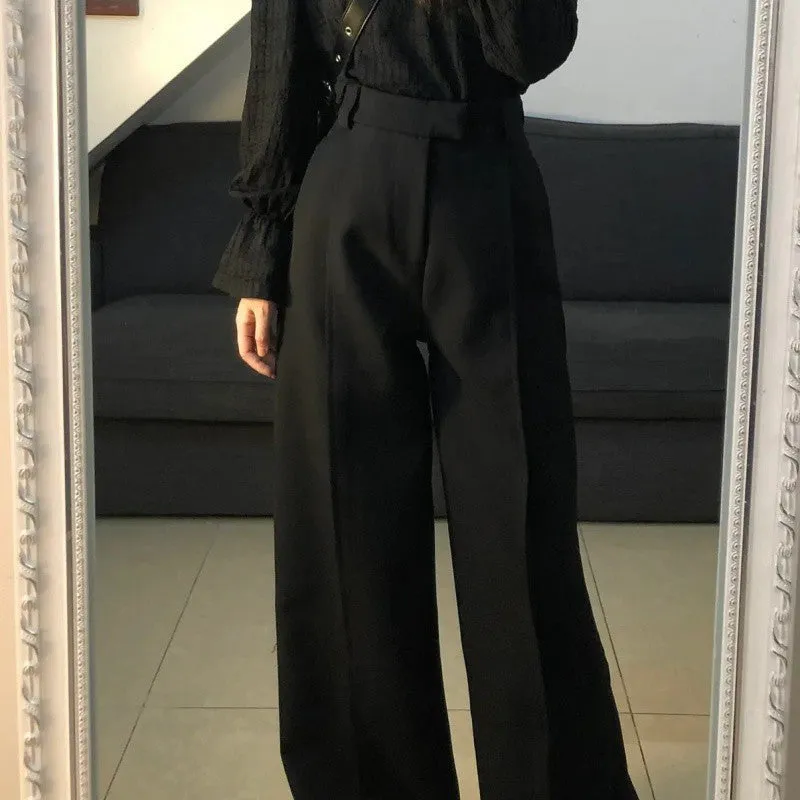 Toleet trending fall outfits 2024 High-End Elegant Pleated Lantern Sleeve Shirt Suit Women's Early Autumn High Waist Straight Loose Slimming Suit Wide Leg Pants