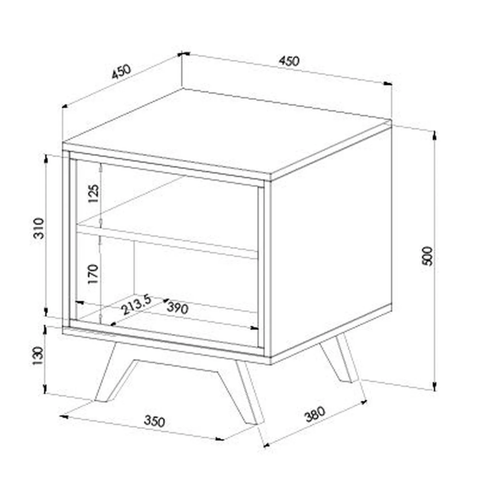 Tuscany End Table 450mm Oak White by Criterion