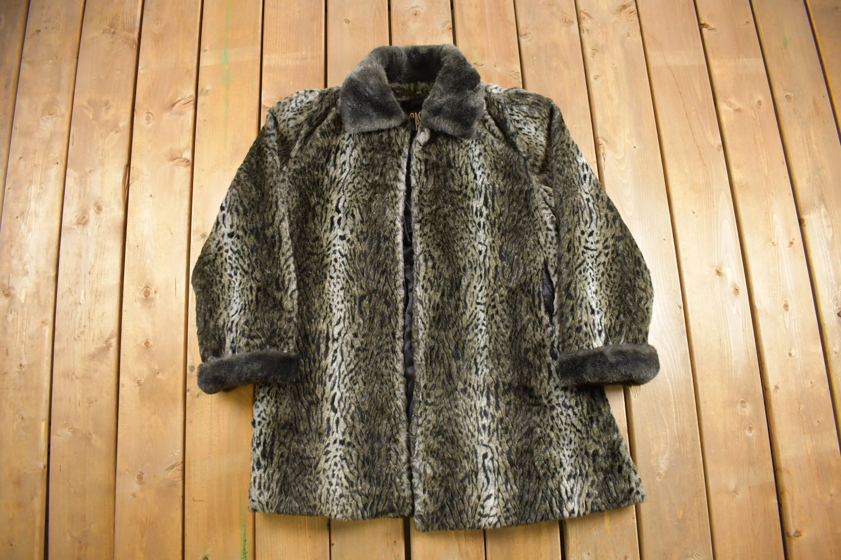 Vintage 1980s Cassini Faux Fur Coat