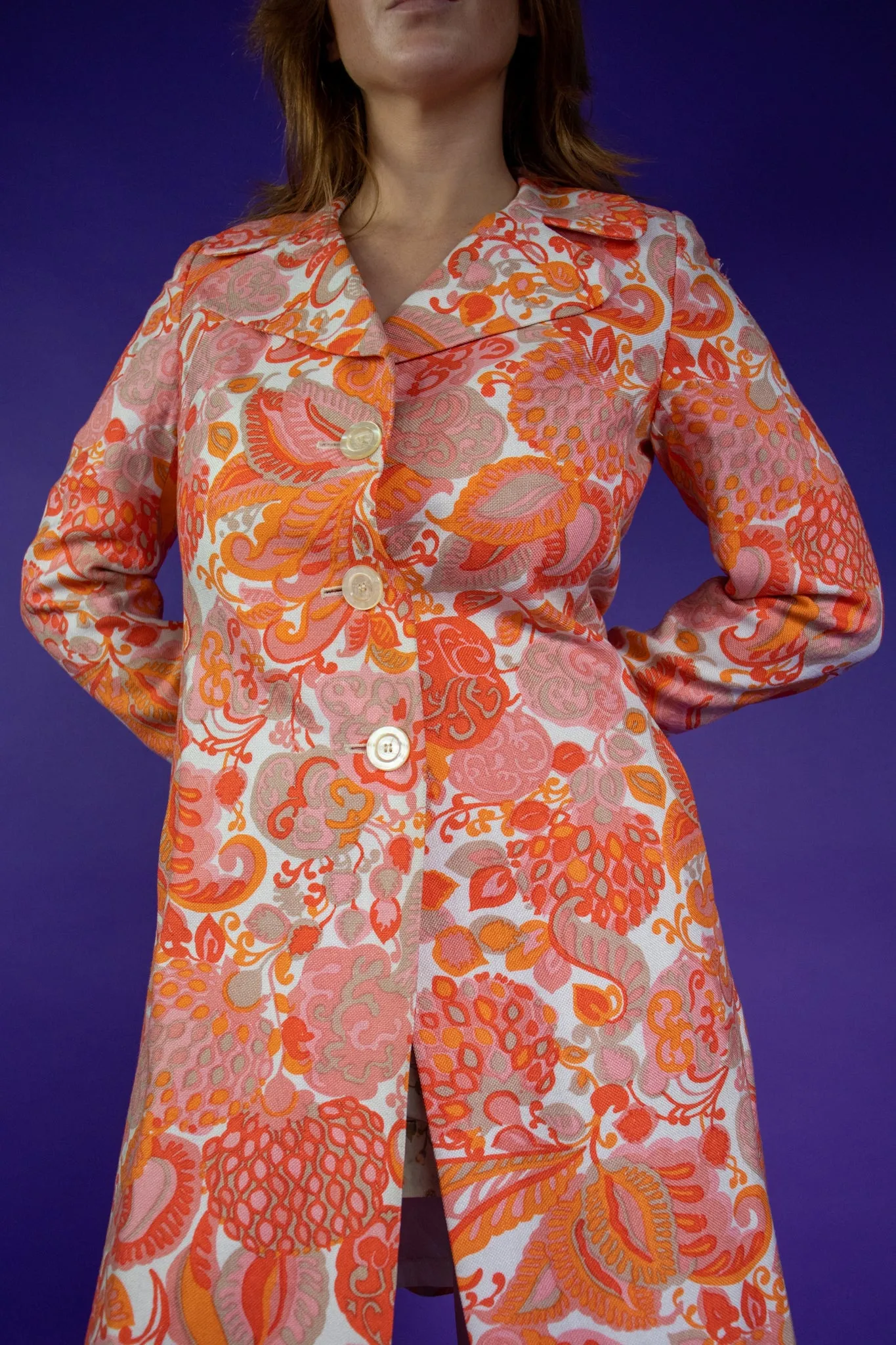 Vintage Orange Paisley Coat