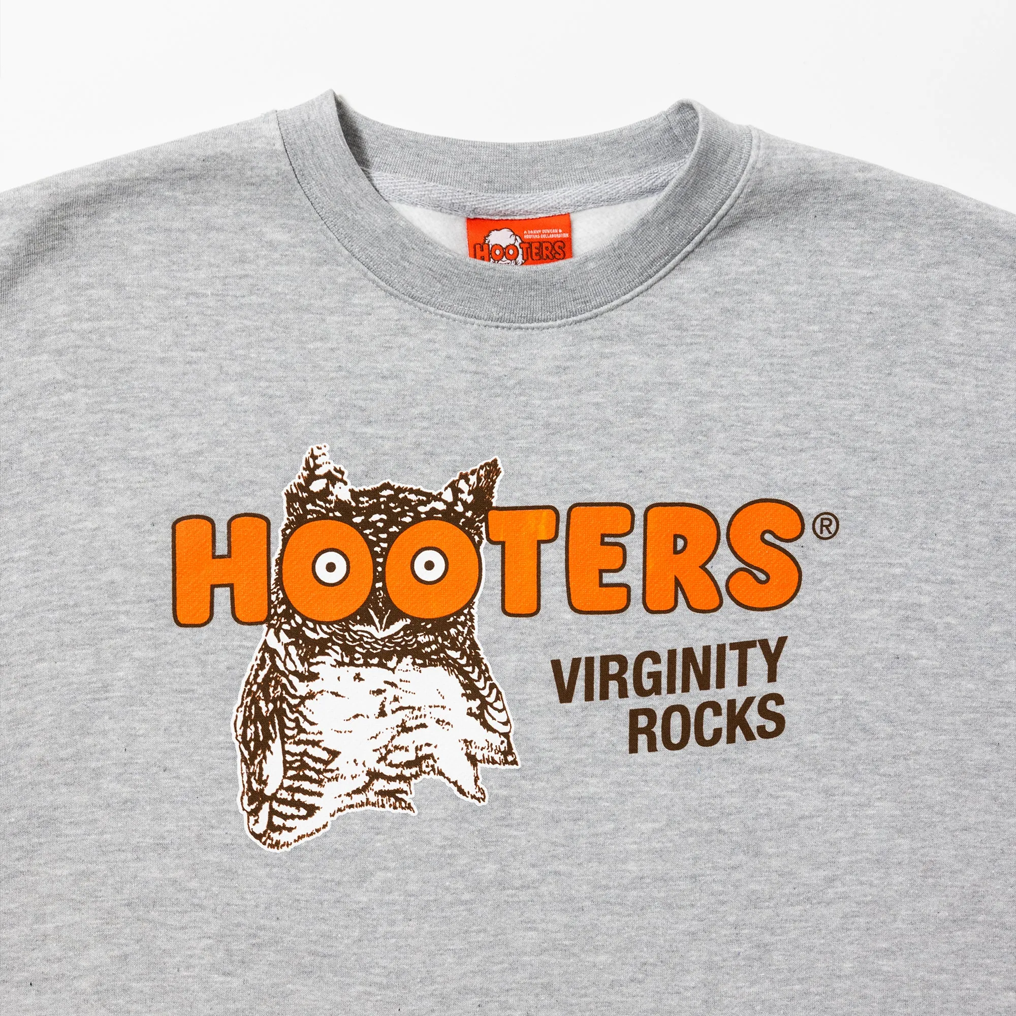 Virginity Rocks x Hooters Grey Crewneck