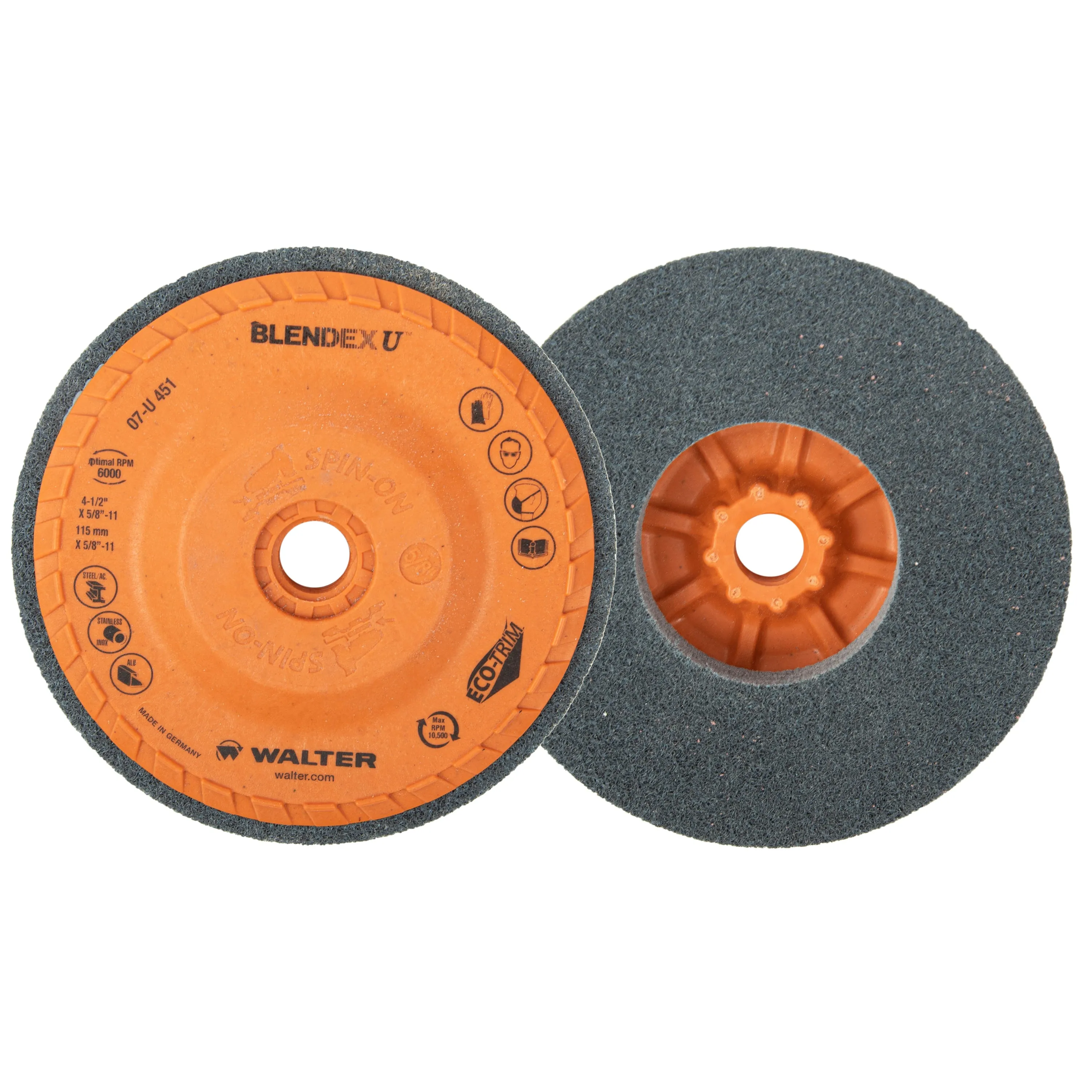 Walter 07U451 4.5" x 5/8-11" Blendex U Cup Disc