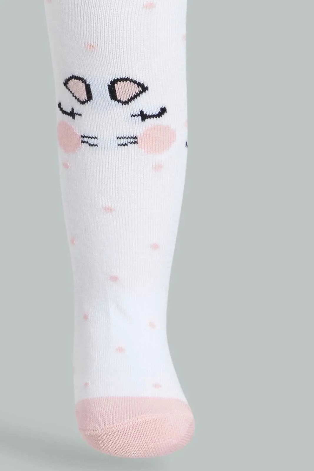 White And Pink Stockings for Baby Girls