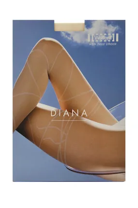 WOLFORD DIANA Sheer Peach Black Tights 7005