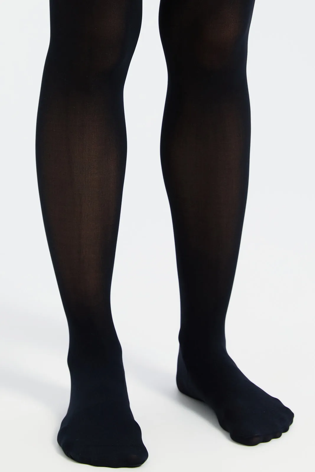 Women Black And Beige Basic Tights Set (Pack Of 2)