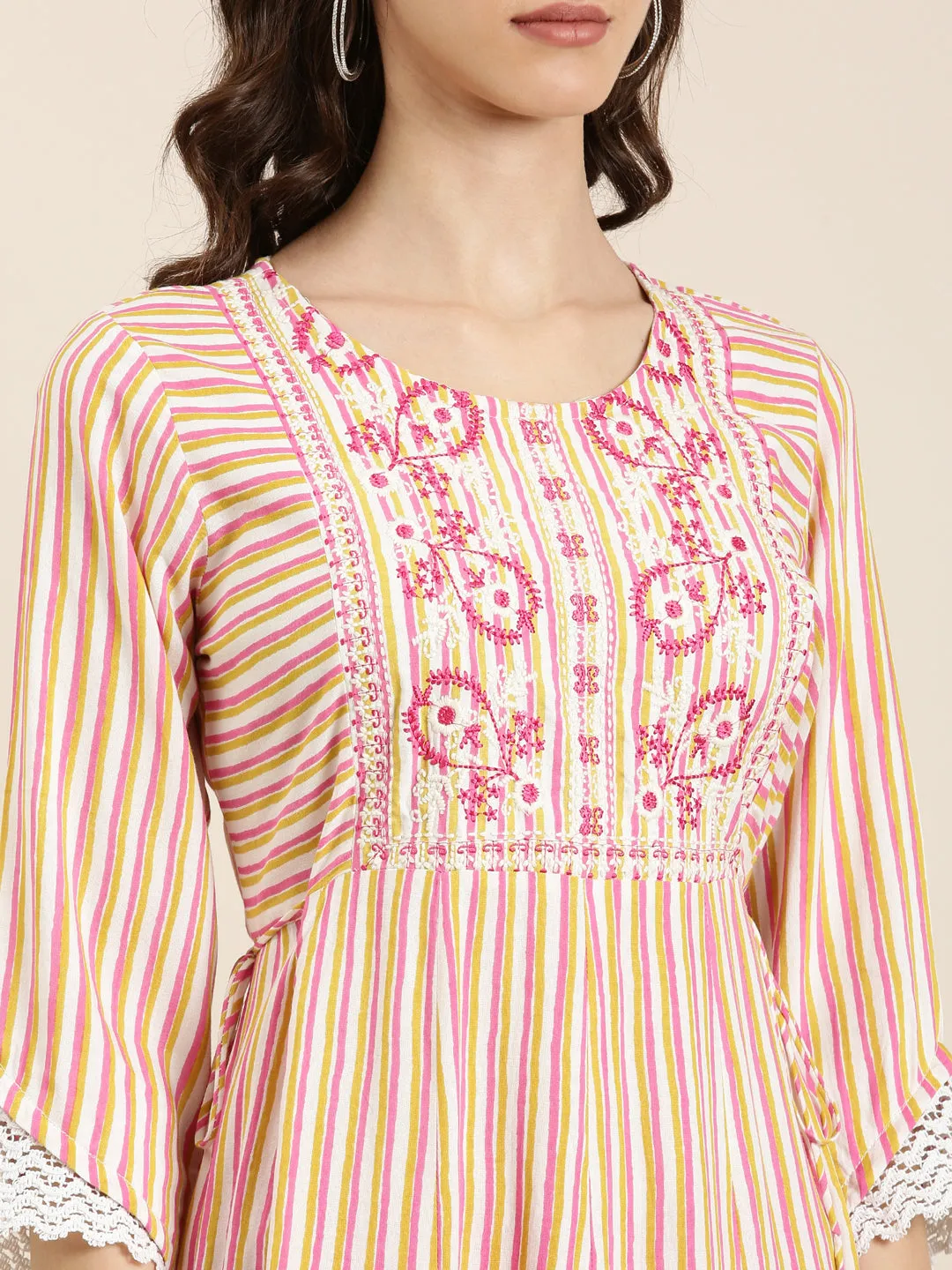 Women Multi Striped A-Line Kurta