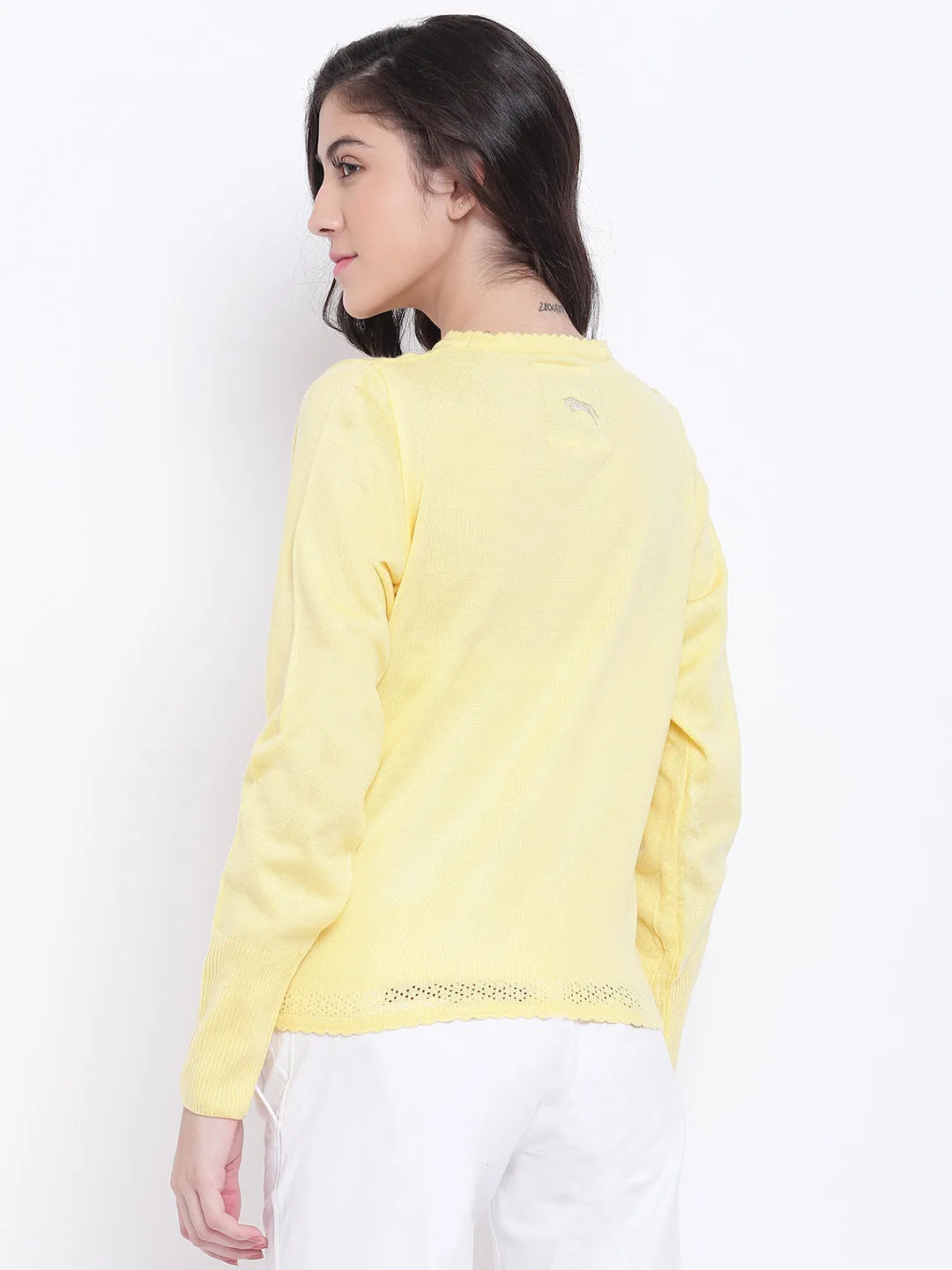 Women Yellow Casual Sweaters