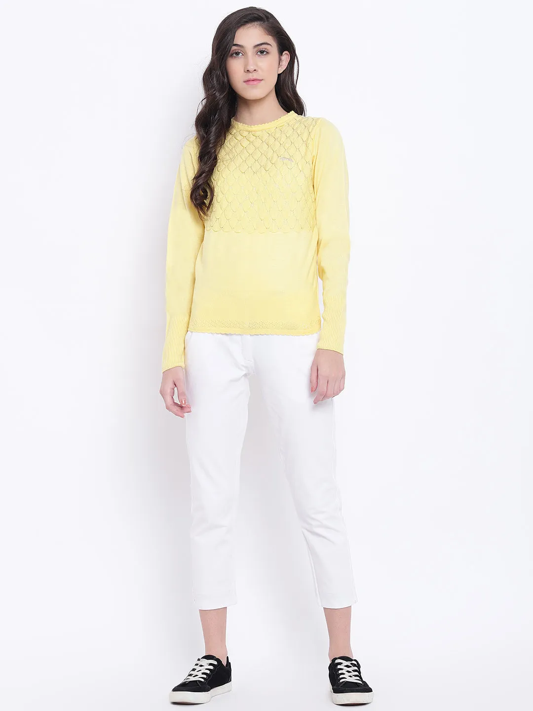 Women Yellow Casual Sweaters