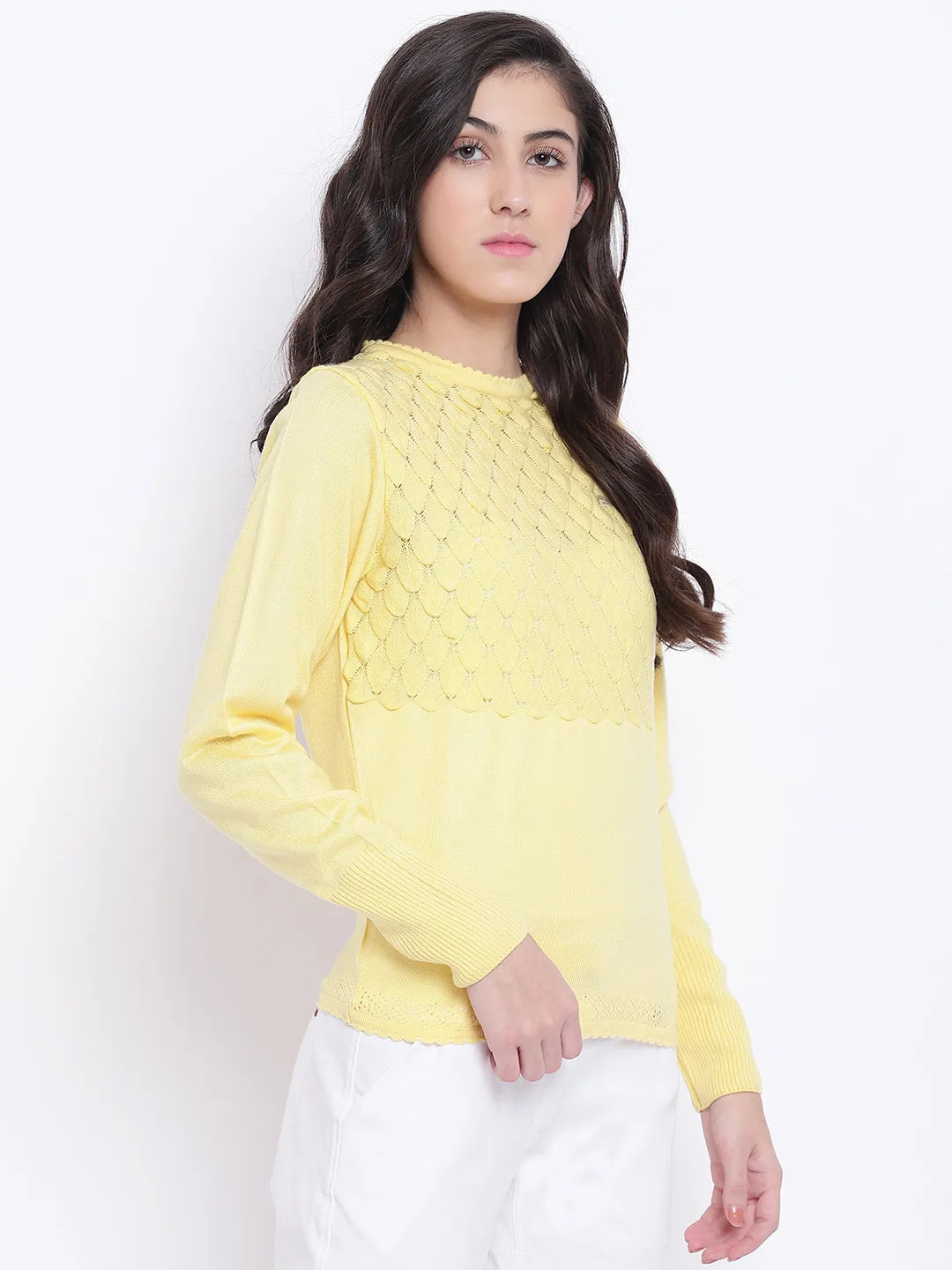 Women Yellow Casual Sweaters