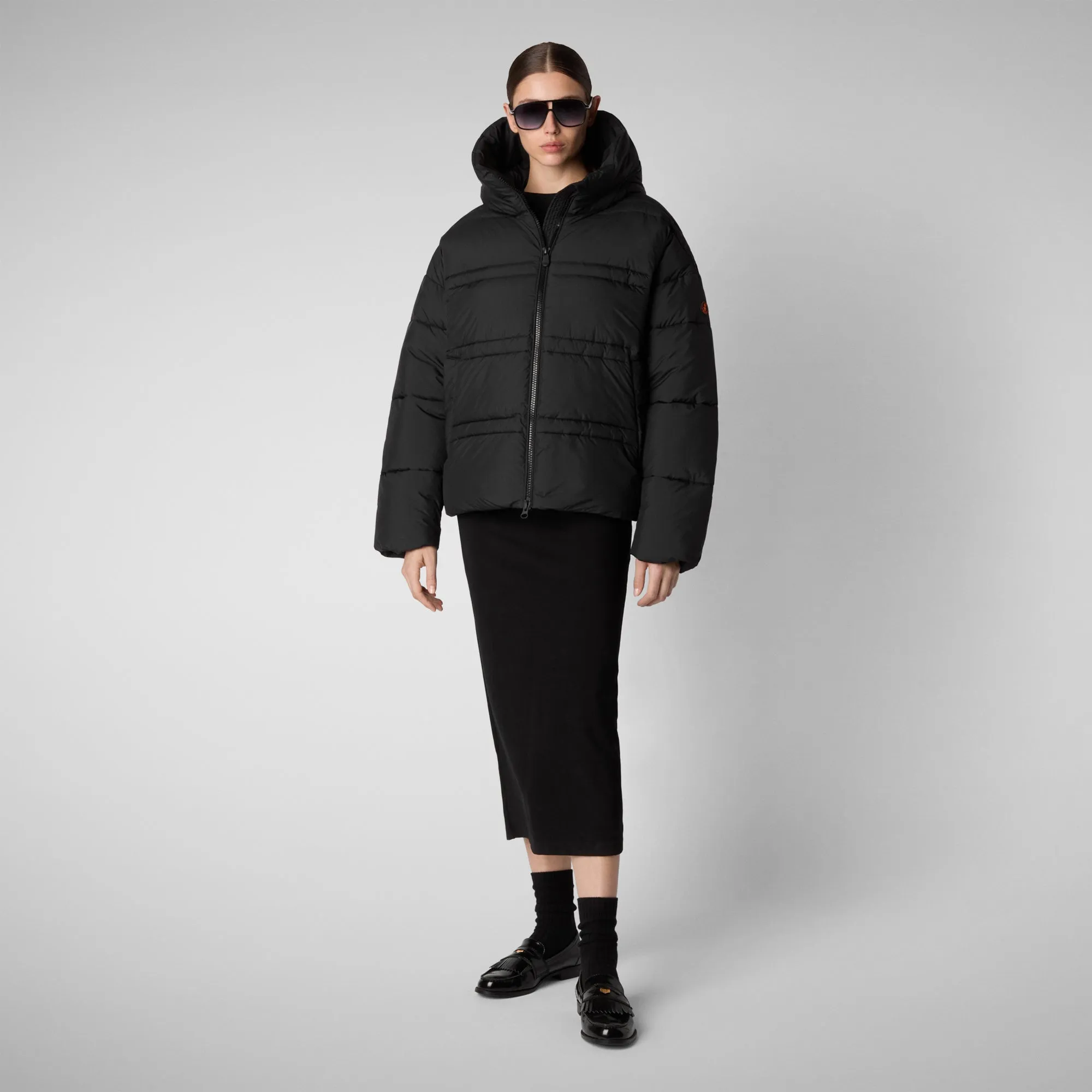 Women's animal free puffer jacket keri in black