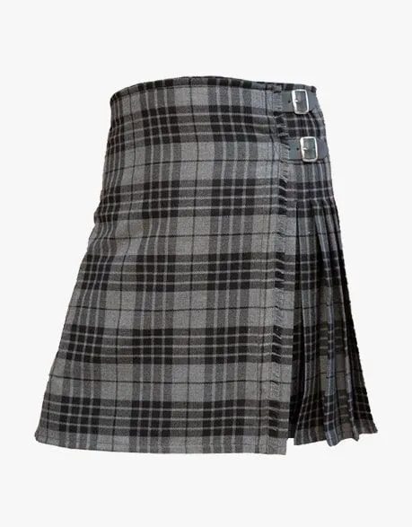 Women's Grey Tartan Kilt - Grey Watch Tartan Kilt