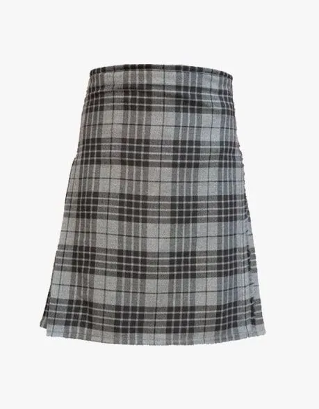 Women's Grey Tartan Kilt - Grey Watch Tartan Kilt