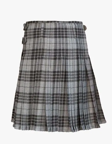 Women's Grey Tartan Kilt - Grey Watch Tartan Kilt