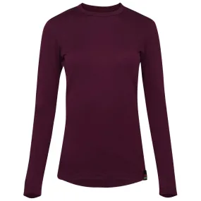 Womens Merino 180 Long Sleeve Crew (Wine)