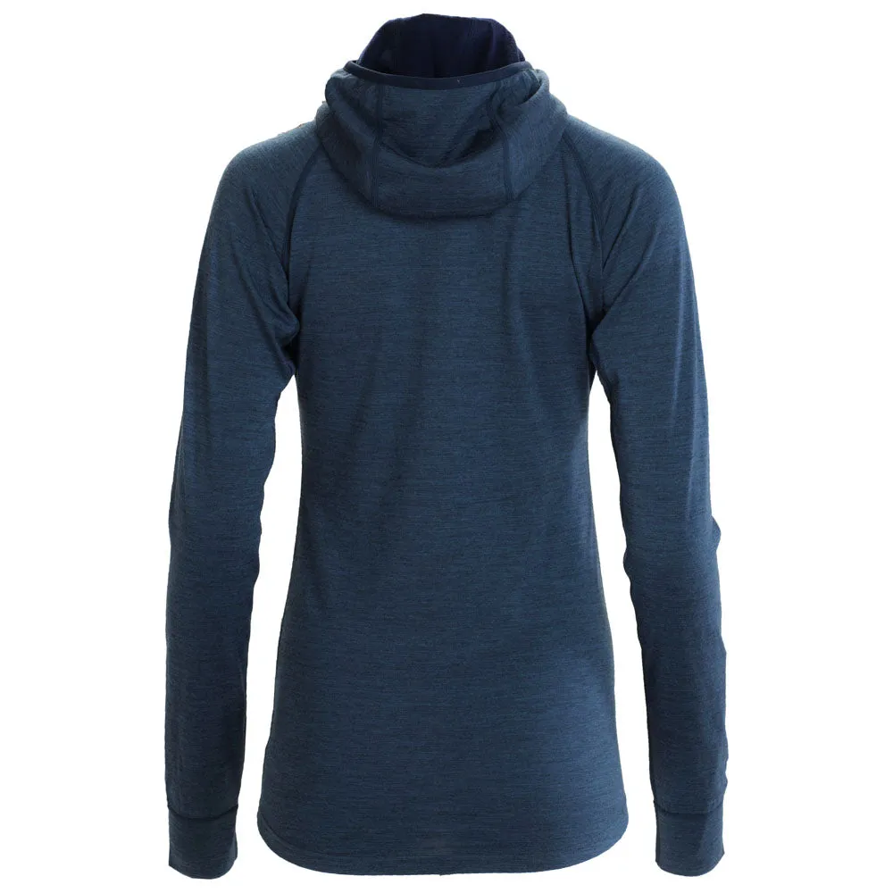 Womens Merino 200 Zip Neck Hoodie (Denim)