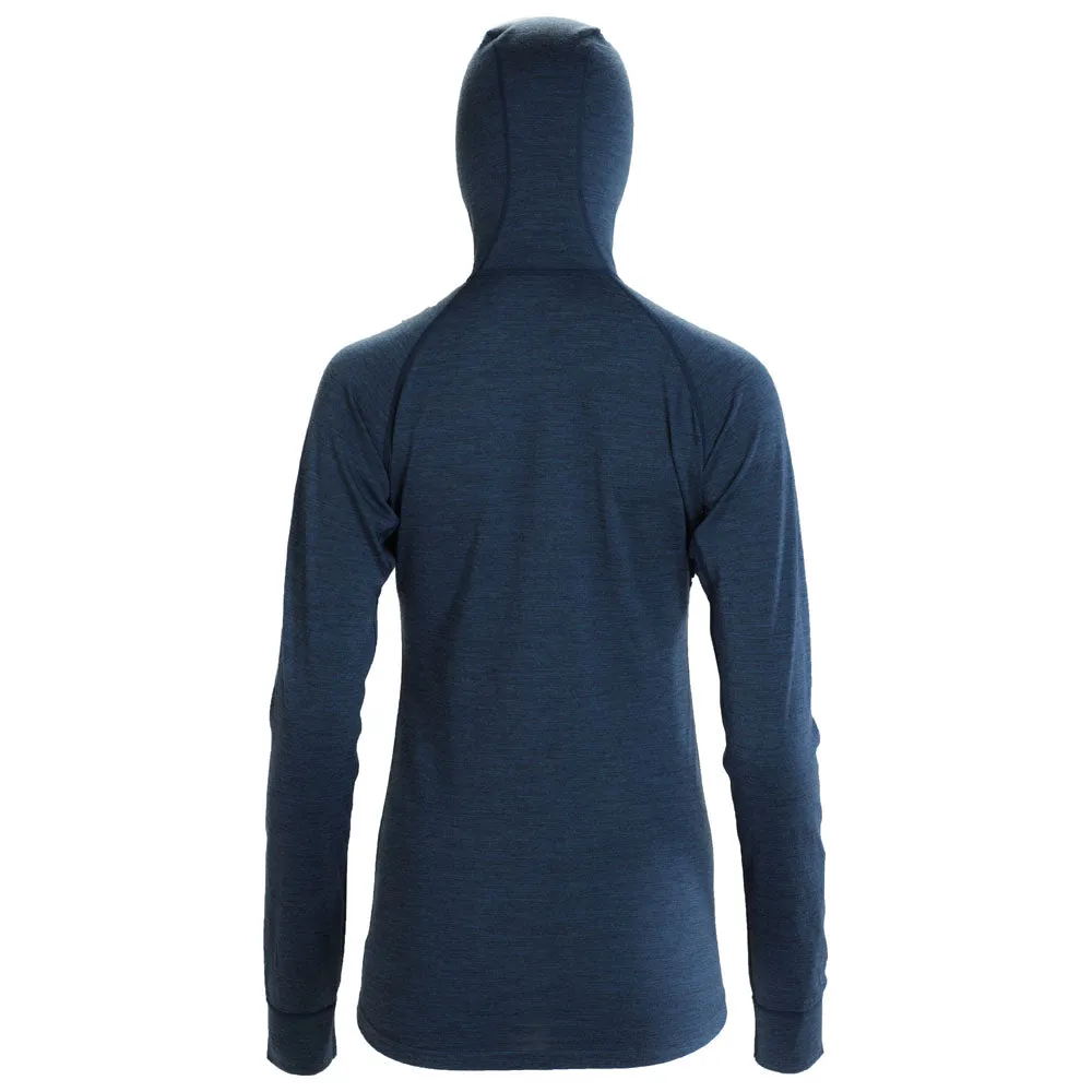 Womens Merino 200 Zip Neck Hoodie (Denim)