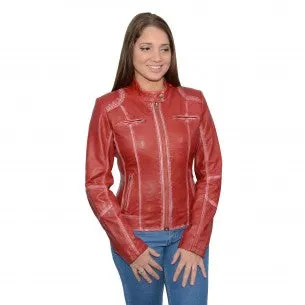 Women's Sheepskin Scuba Style Moto Jacket