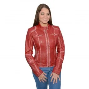 Women's Sheepskin Scuba Style Moto Jacket