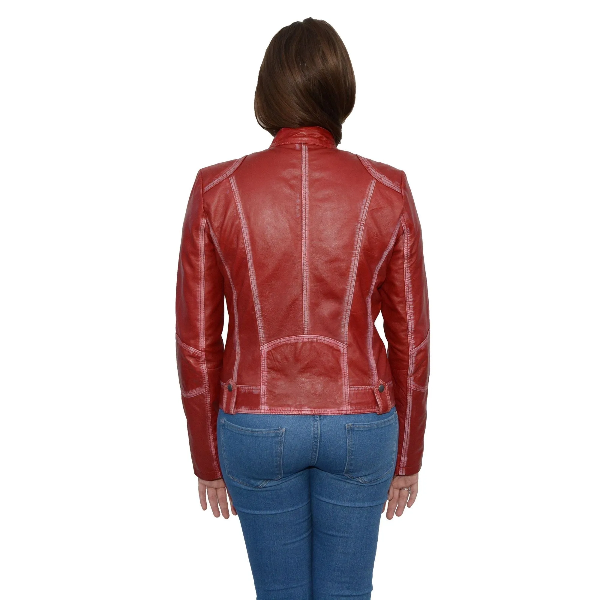 Women's Sheepskin Scuba Style Moto Jacket