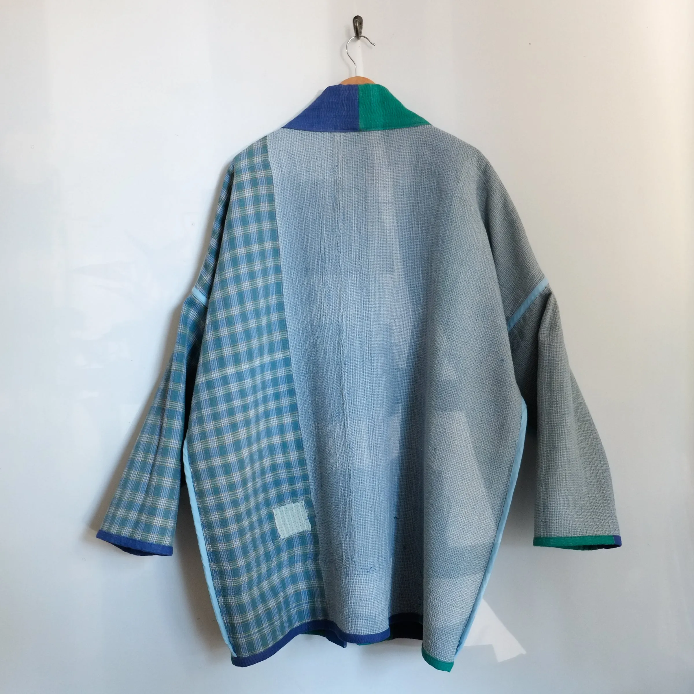 XXL Blue Green Color Block Anoushka Jacket LL165