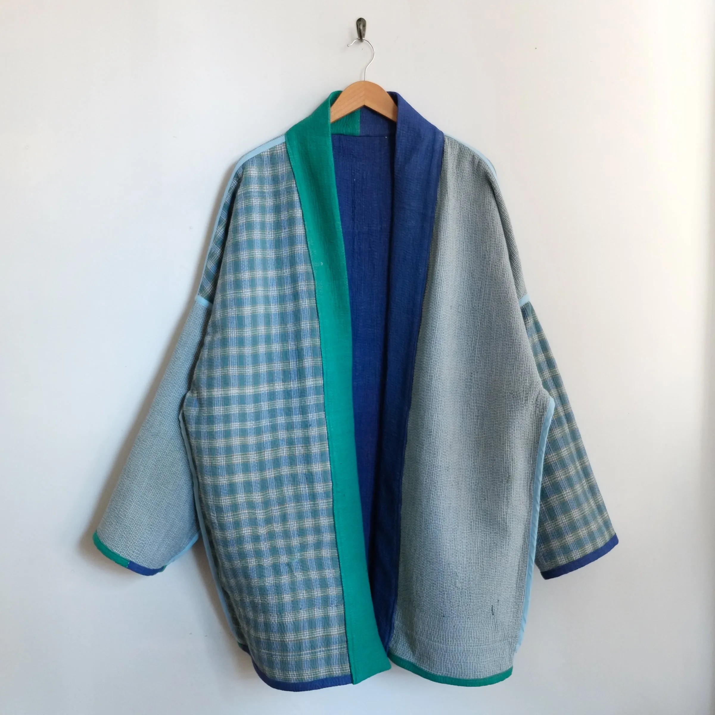 XXL Blue Green Color Block Anoushka Jacket LL165