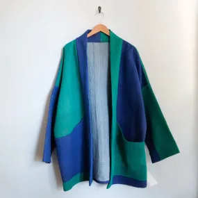 XXL Blue Green Color Block Anoushka Jacket LL165