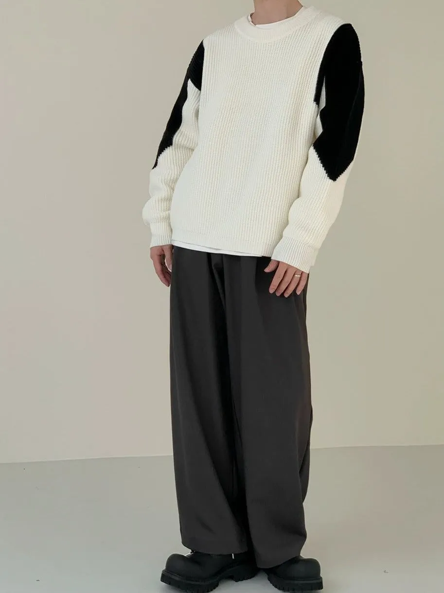 Zhou Contrast Blades Textured Sweater