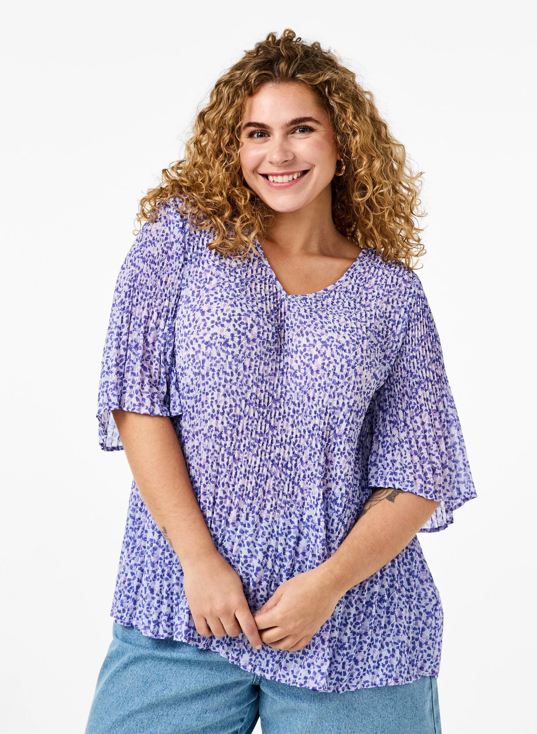 Zizzi Cathrine Lavender Blouse